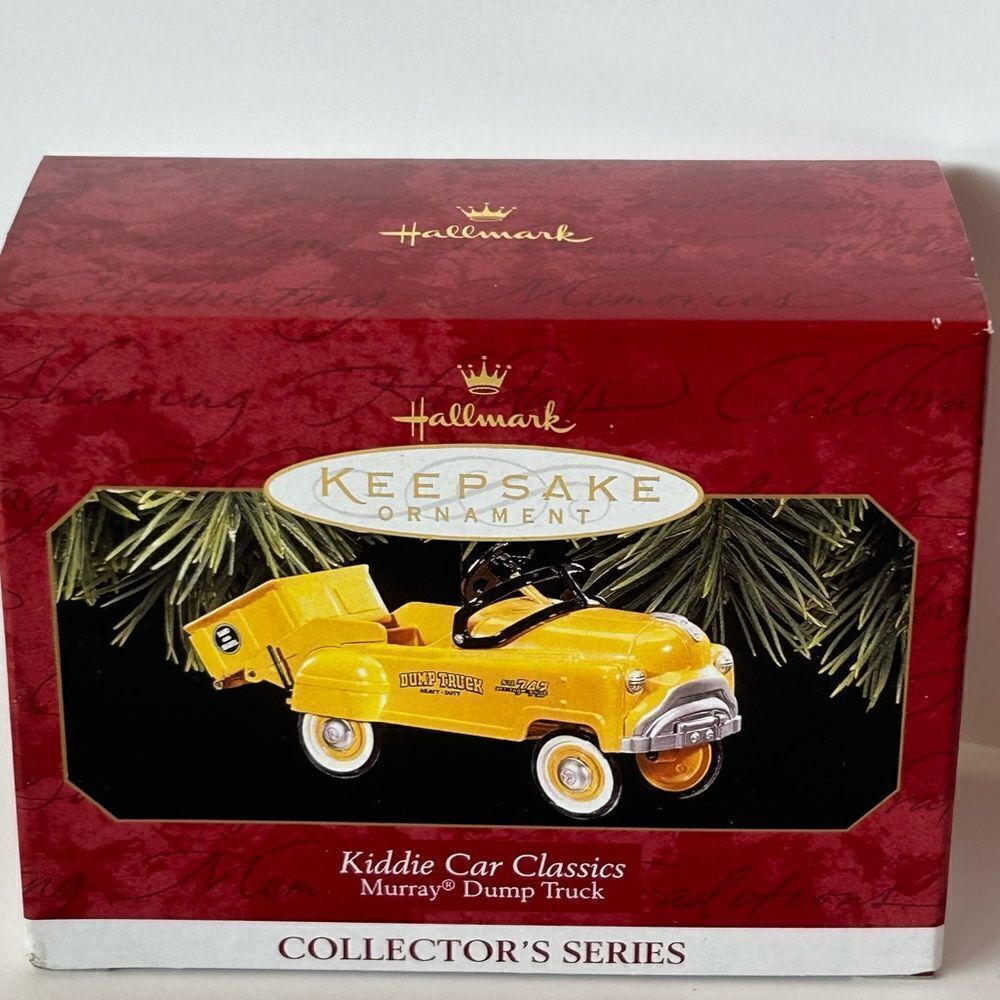 Hallmark keepsake ornament kiddie car classics murray dump truck yellow New